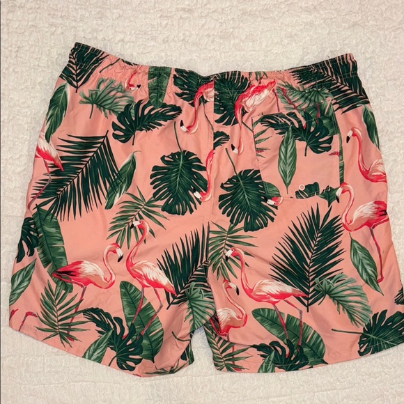 Flamingo Floral Shirt and Swim Trunks Set - Picture 7 of 8